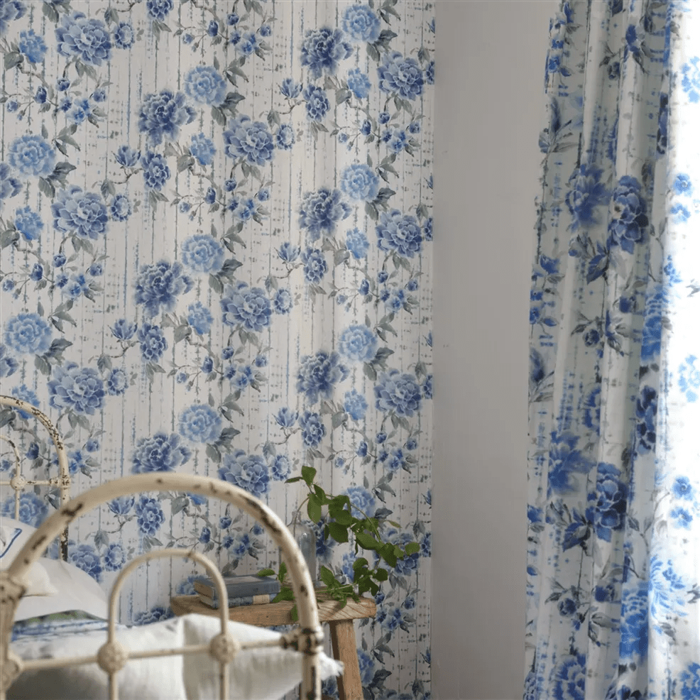 Kyoto Flower Wallpaper - Cobalt - PDG1158/05 - Designers Guild - Premier Wallcovering