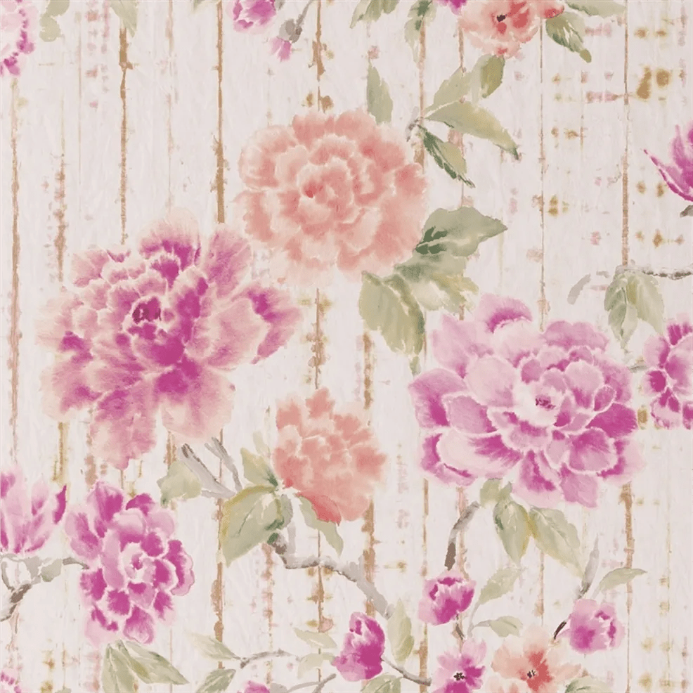 Kyoto Flower Wallpaper - Coral - PDG1158/02 - Designers Guild - Premier Wallcovering