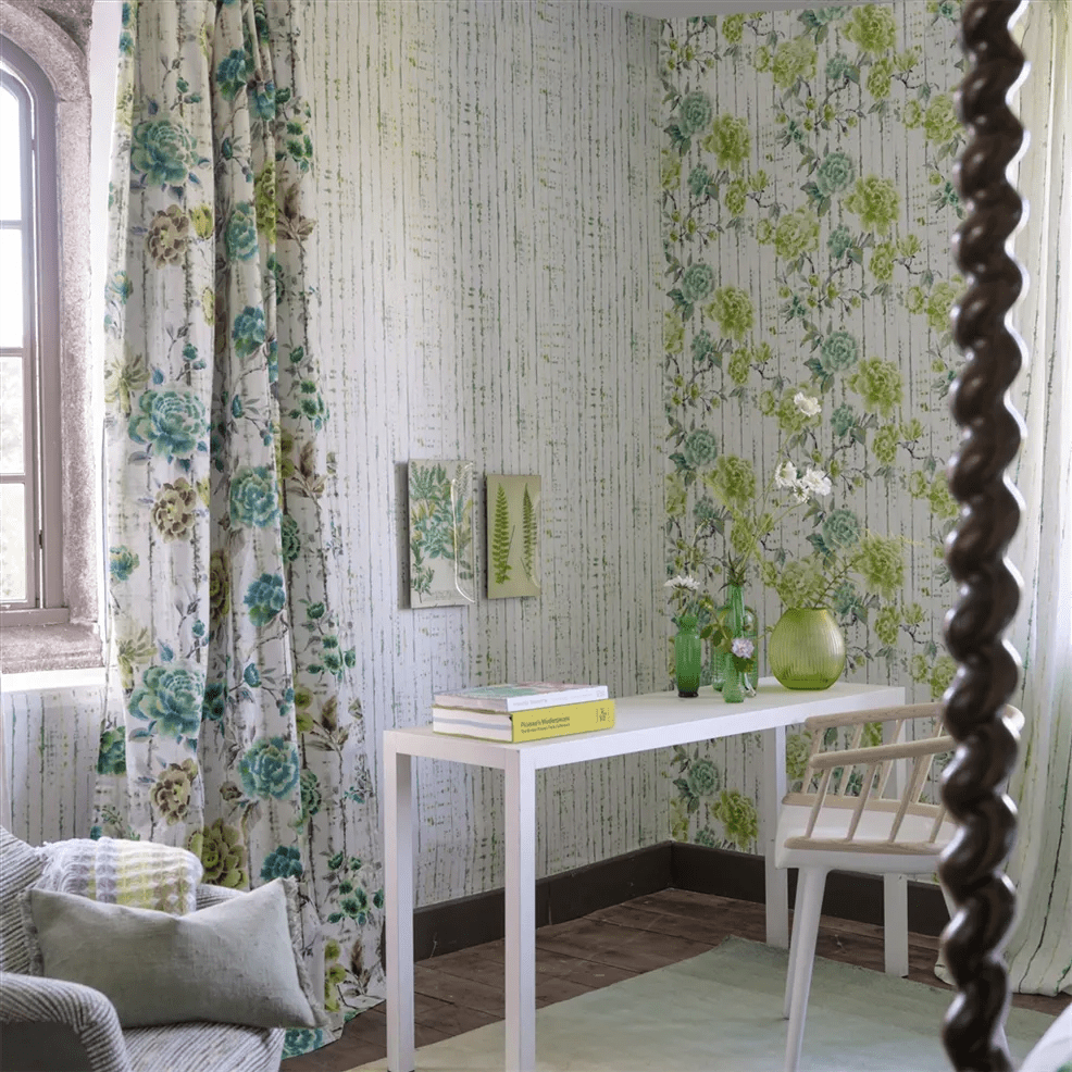 Kyoto Flower Wallpaper - Emerald - PDG1158/03 - Designers Guild - Premier Wallcovering