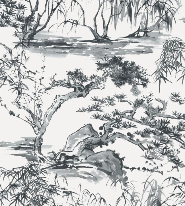 Kyoto Wallpaper - Black - AT9829 - Anna French - Premier Wallcovering