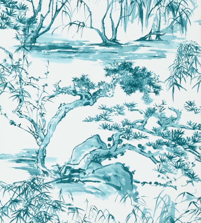 Kyoto Wallpaper - Robin's Egg - AT9827 - Anna French - Premier Wallcovering