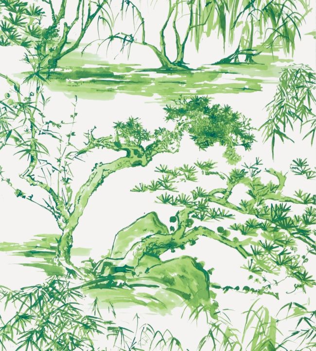 Kyoto Wallpaper - Emerald Green - AT9828 - Anna French - Premier Wallcovering