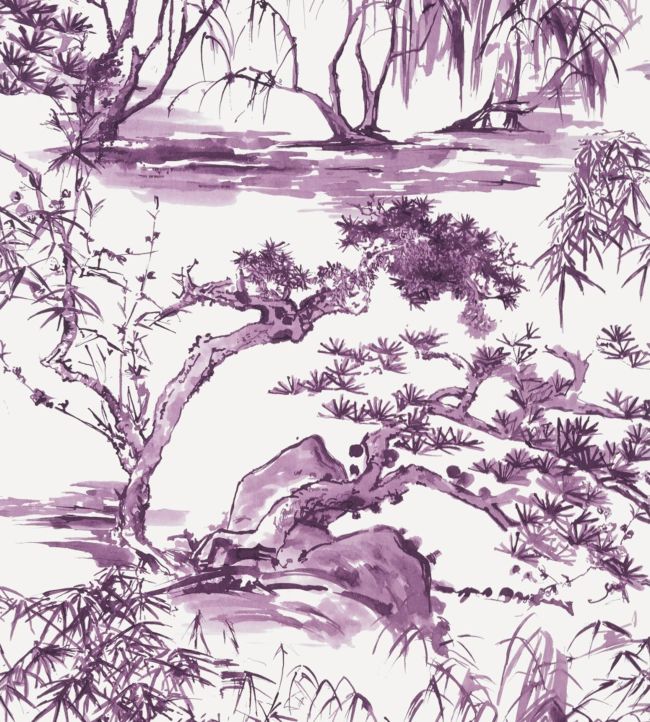 Kyoto Wallpaper - Eggplant - AT9830 - Anna French - Premier Wallcovering