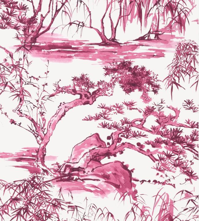 Kyoto Wallpaper - Fuchsia - AT9831 - Anna French - Premier Wallcovering