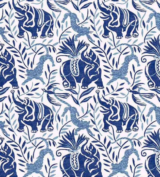 La Jungle Performance Fabric - Azzurro - Christopher Farr Cloth - CF506 - 03 - Premier Wallcovering