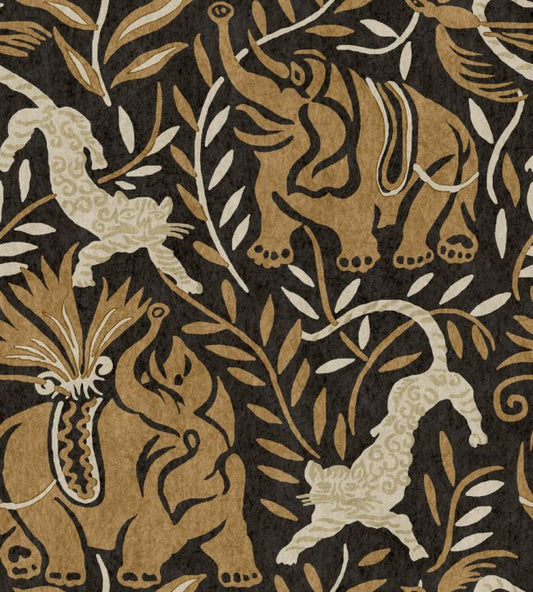 La Jungle Vinyl Wallpaper - Mocha - Christopher Farr Cloth - CFW229 - 03 - Premier Wallcovering