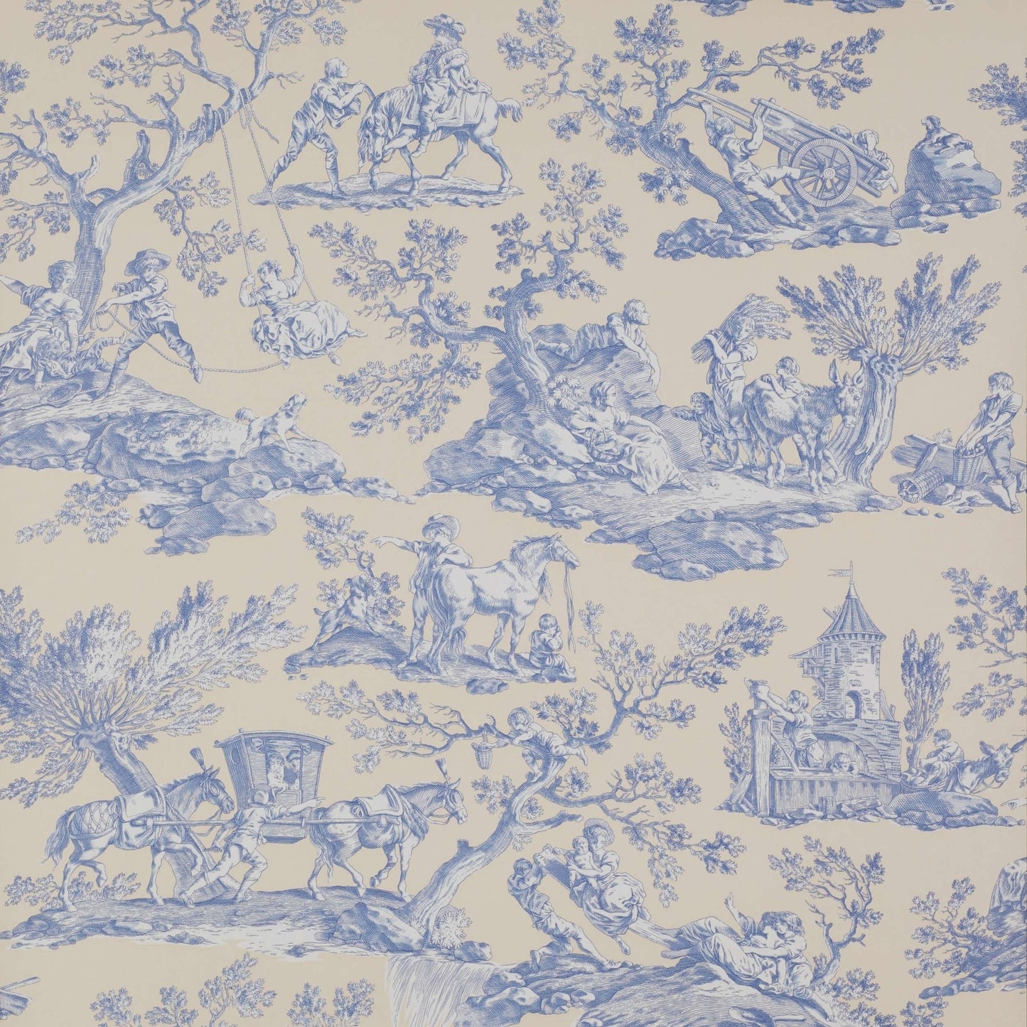 La Musardiere Wallpaper - Bleu - Manuel Canovas - 03015/03 - Premier Wallcovering