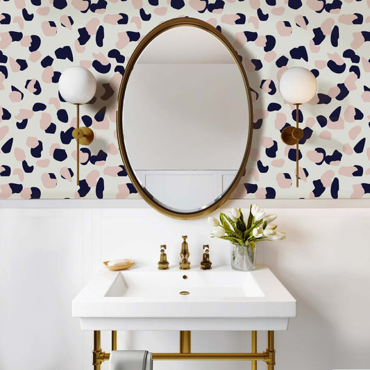 La Vida Loca Wallpaper - Baby Pink & Royal Blue - Lust Home - LH900083 - Premier Wallcovering
