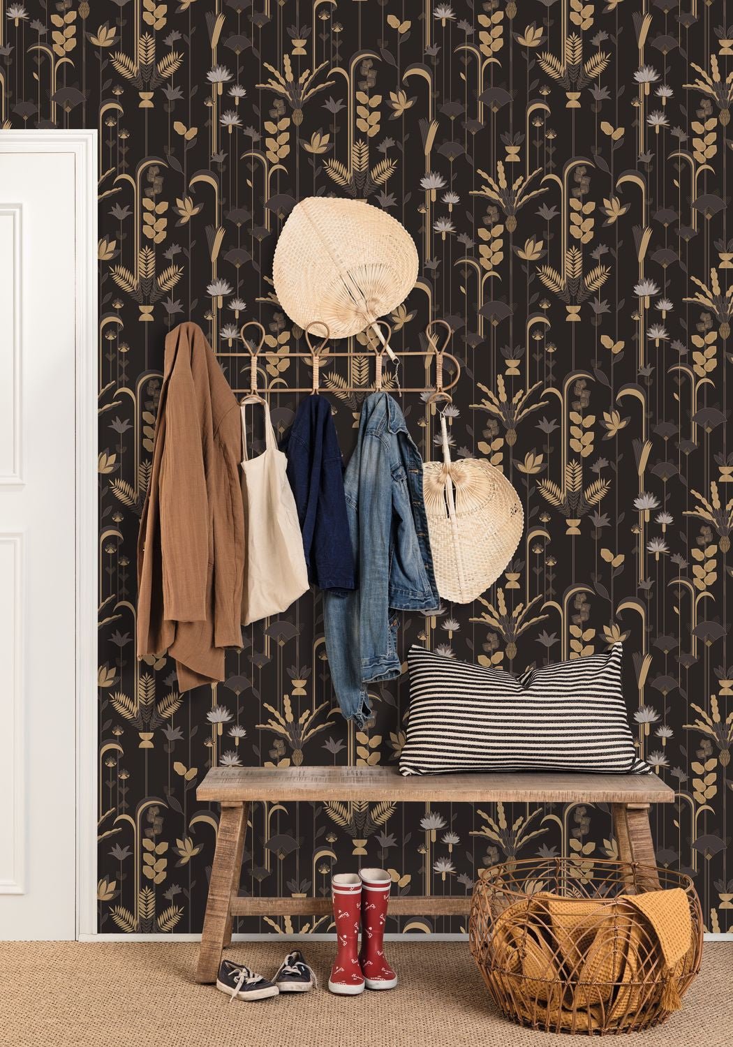 Labyrinth Ephemeral Wallpaper - Noir - Caselio - 102099020 - Premier Wallcovering