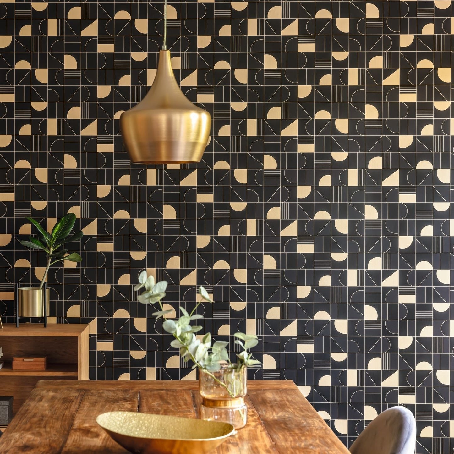 Labyrinth Puzzle Wallpaper - Noir - Caselio - 102109026 - Premier Wallcovering