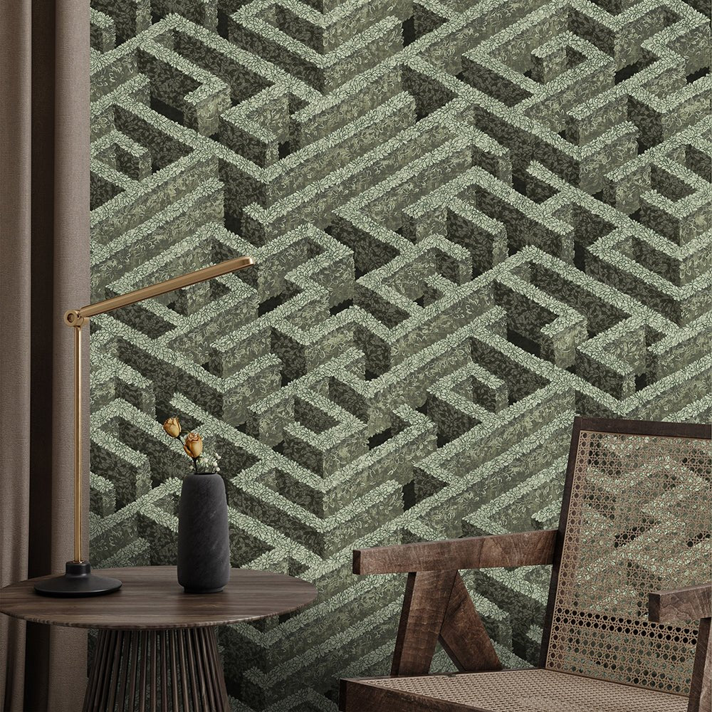 Labyrinth Wallpaper - Eucalyptus - Josephine Munsey - JMW-100721 - Premier Wallcovering