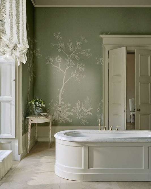 Lambourne Wallcovering Wallpaper - Celadon - Colefax & Fowler - W7030-01 - Premier Wallcovering
