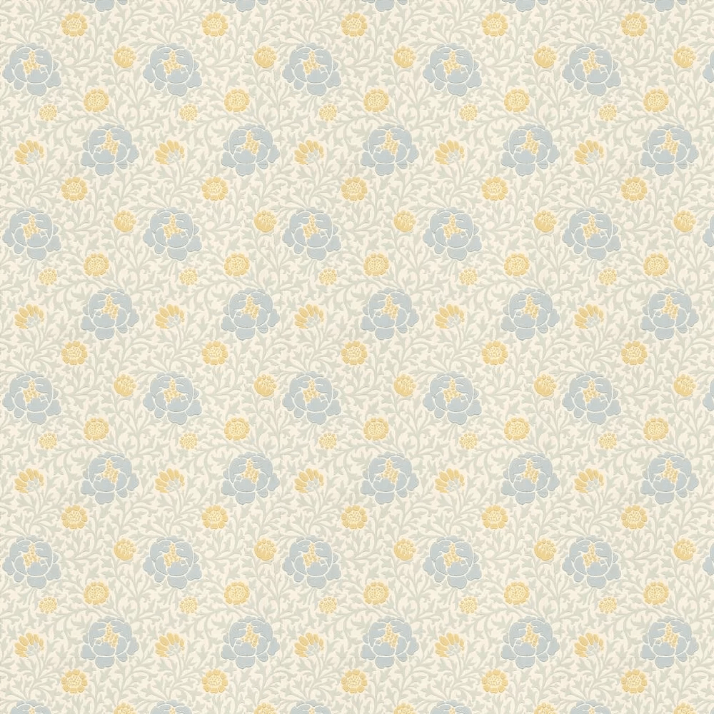 Lansdowne Walk Wallpaper - Powder Blue / Yellow - Little Greene - 0273LWMARIG - Premier Wallcovering