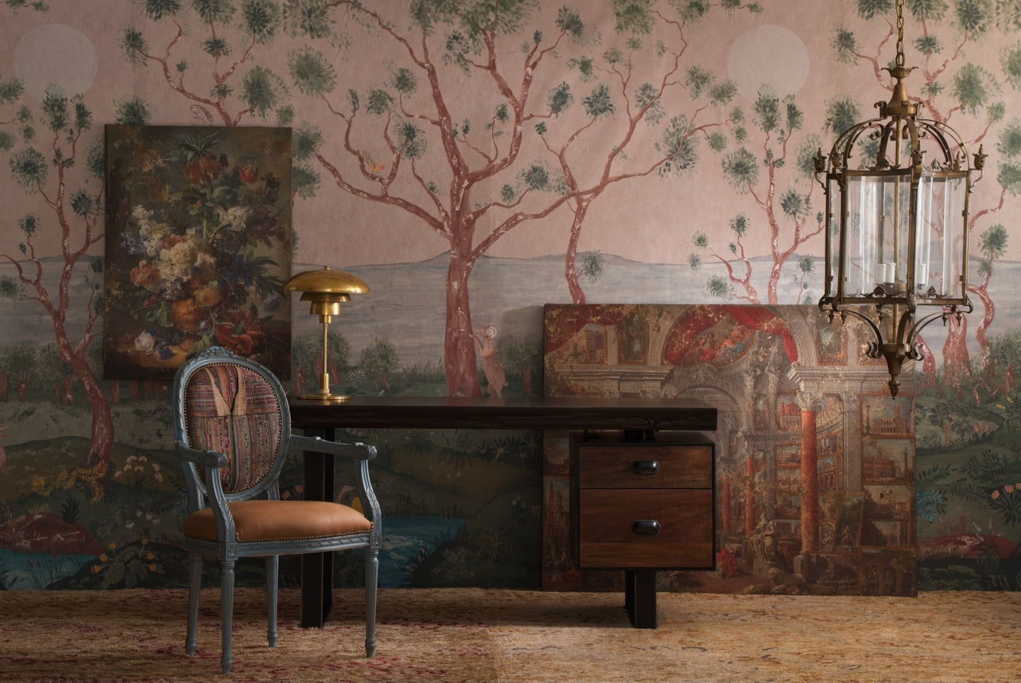Lantern Parade Wallpaper - Plaster pink - Andrew Martin - KKLAPADU - Premier Wallcovering