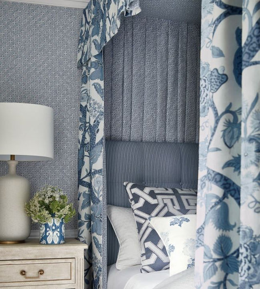 Laos Wallpaper - Aqua - Thibaut - T72614 - Premier Wallcovering