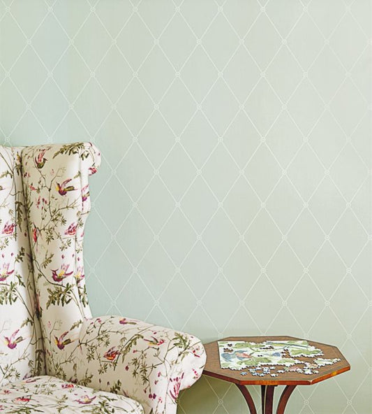 Large Georgian Rope Trellis Wallpaper - White - 100/13060 - Cole & Son - Premier Wallcovering