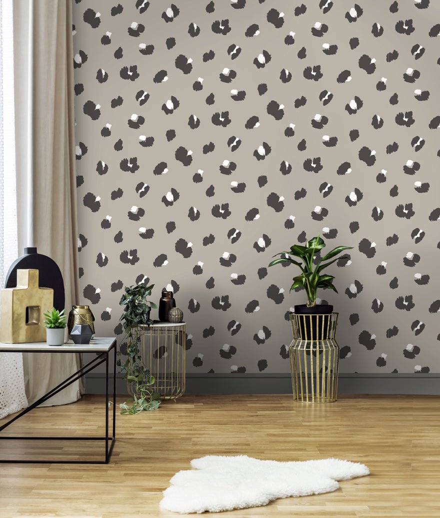 Large Leopard Spot Wallpaper - Taupe - Holden Décor - 13030 - Premier Wallcovering