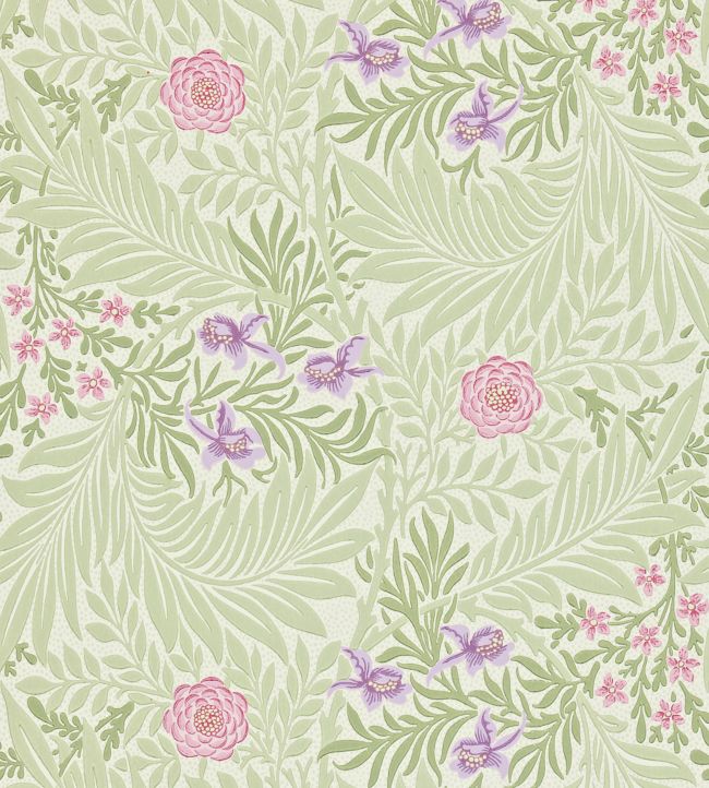 Larkspur Wallpaper - Olive/Lilac - 212555 - Morris & Co - Premier Wallcovering
