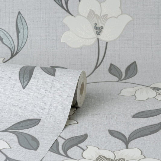 Larson Floral Metallic Wallpaper - Charcoal/Gold - Fine Décor - FD43066 - Premier Wallcovering