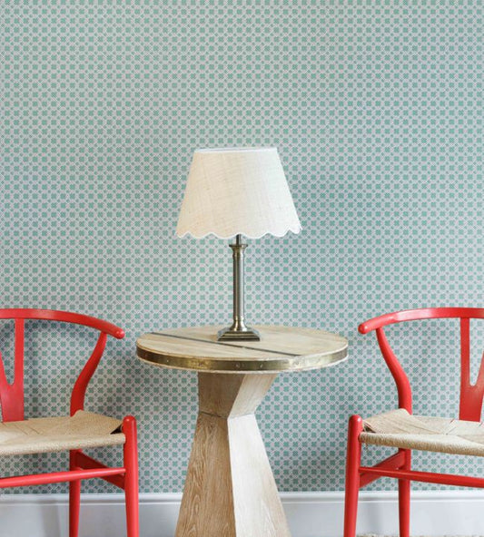 Lattice Cane Wallpaper - Light Olive / Red - BG2500201 - Barneby Gates - Premier Wallcovering