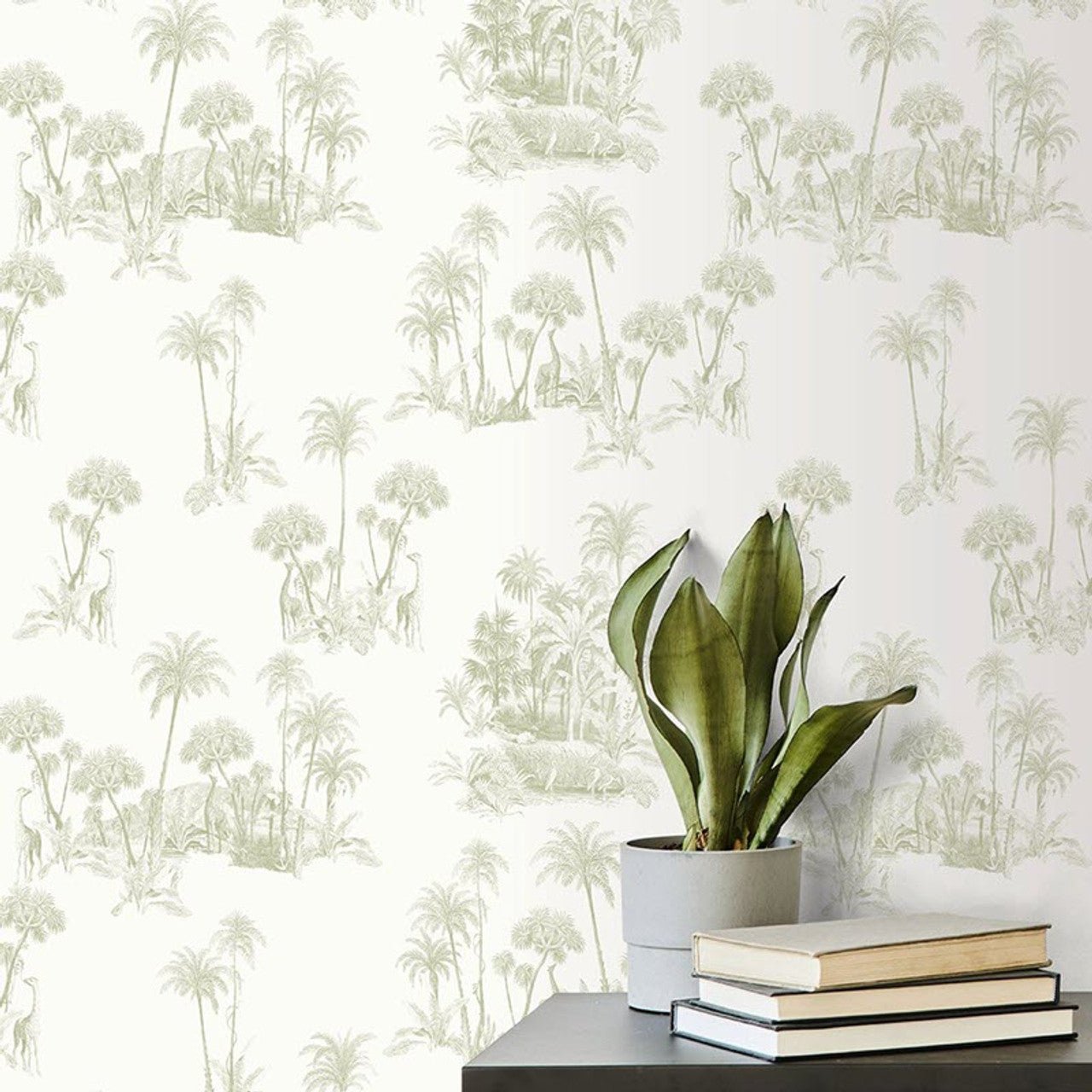 Laurel Fantasia Wallpaper - White/Green - Ted Baker - 12598 - Premier Wallcovering