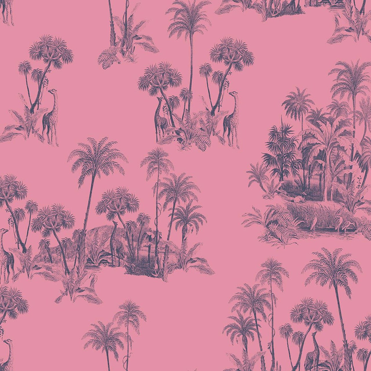 Laurel Fantasia Wallpaper - Pink - Ted Baker - 12601 - Premier Wallcovering