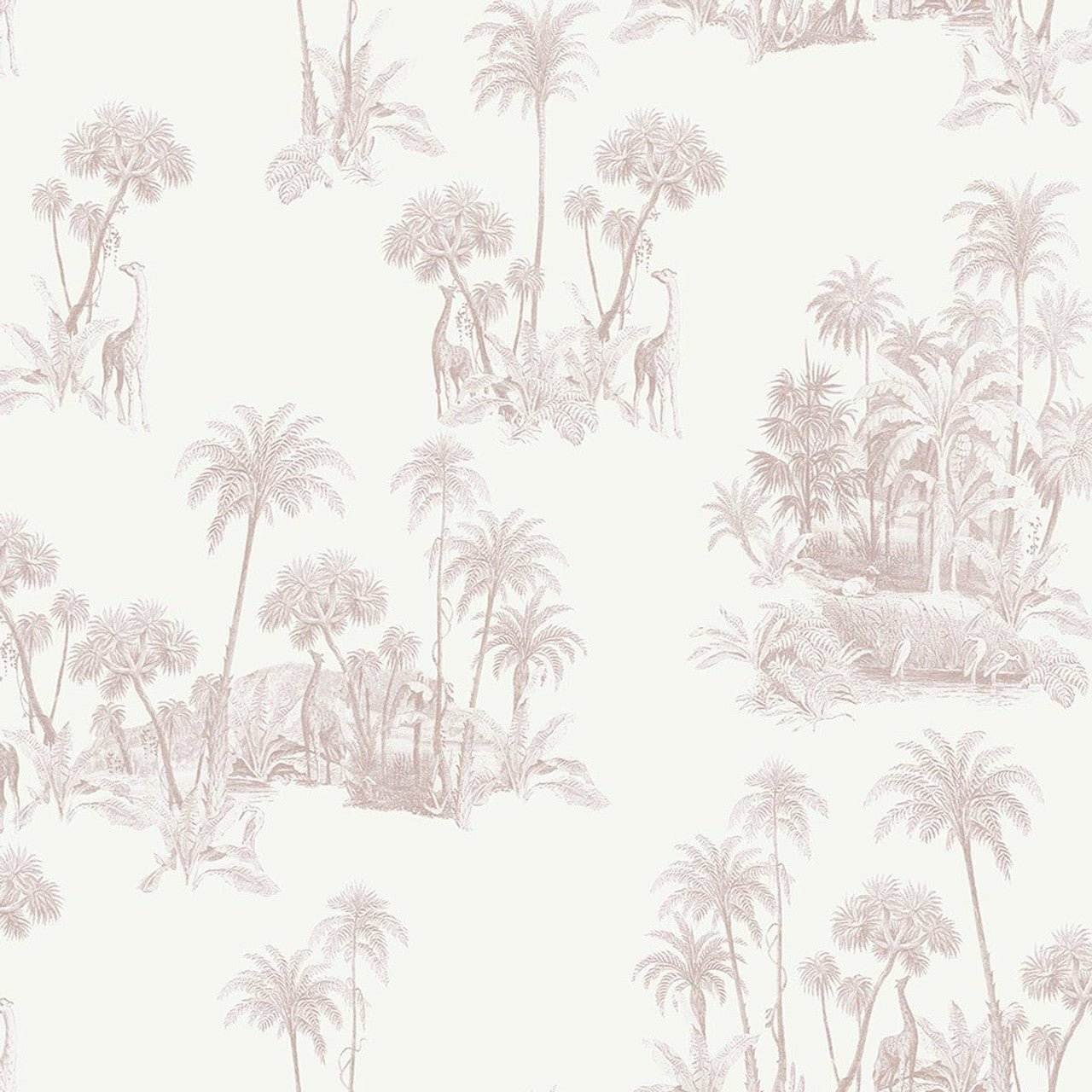 Laurel Fantasia Wallpaper - White/Blush - Ted Baker - 12597 - Premier Wallcovering