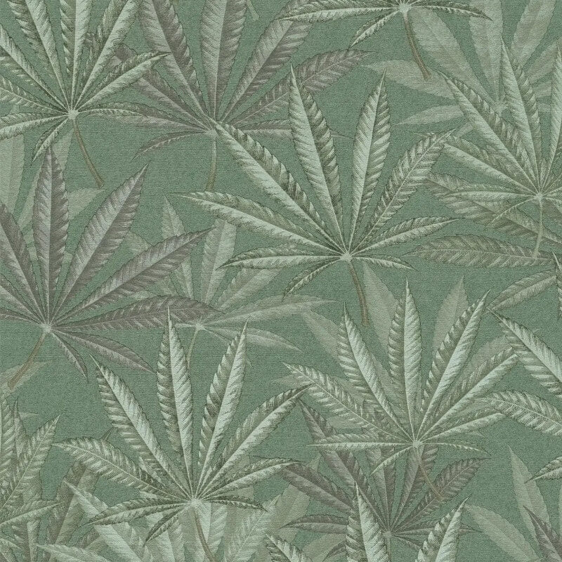 Layered Palm Leaves Wallpaper - Green - Michalsky Living - 39984-1 - Premier Wallcovering