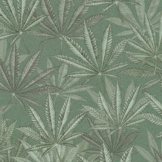 Layered Palm Leaves Wallpaper - Green - Michalsky Living - 39984-1 - Premier Wallcovering