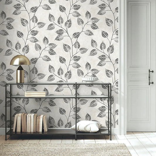 Leaf Silhouette Wallpaper - Contrast - NextWall - NW57500 - Premier Wallcovering