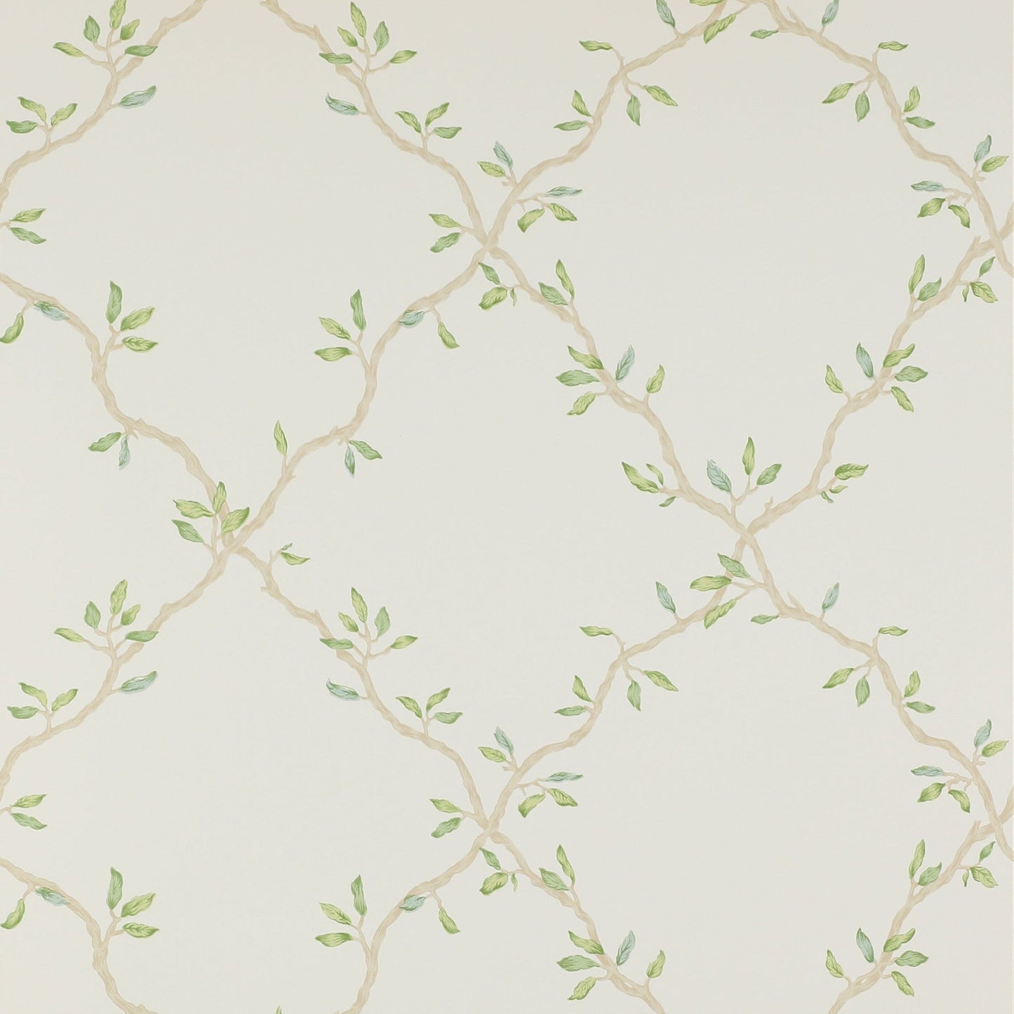 Leaf Trellis Wallpaper - Ivory/Green - Colefax & Fowler - 07706/03 - Premier Wallcovering
