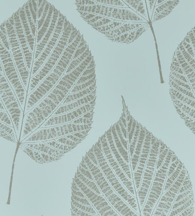 Leaf Wallpaper - Sky/Gilver - HTEW112610 - Harlequin - Premier Wallcovering