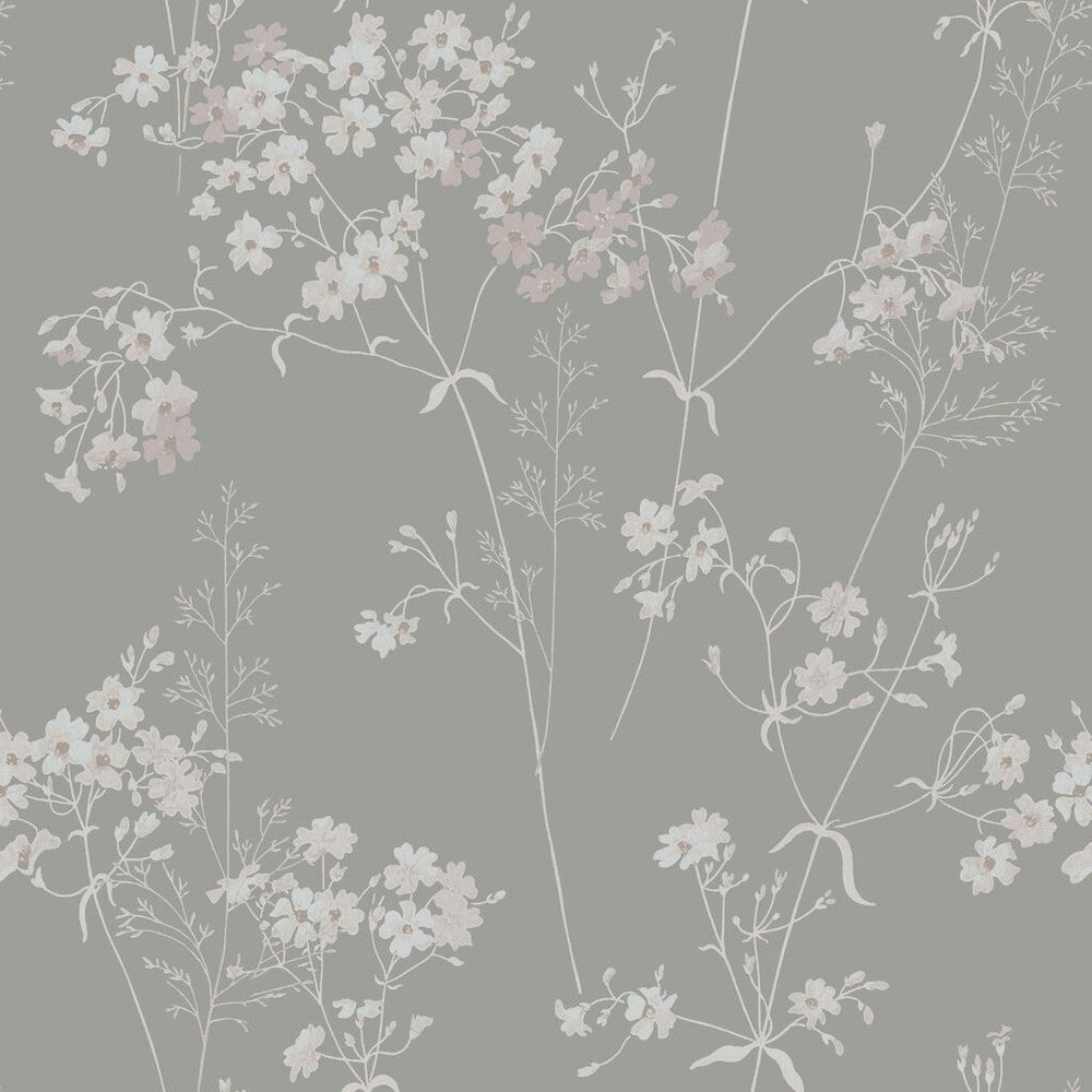 Leaf Wallpaper - Silver - Next - 118270 - Premier Wallcovering