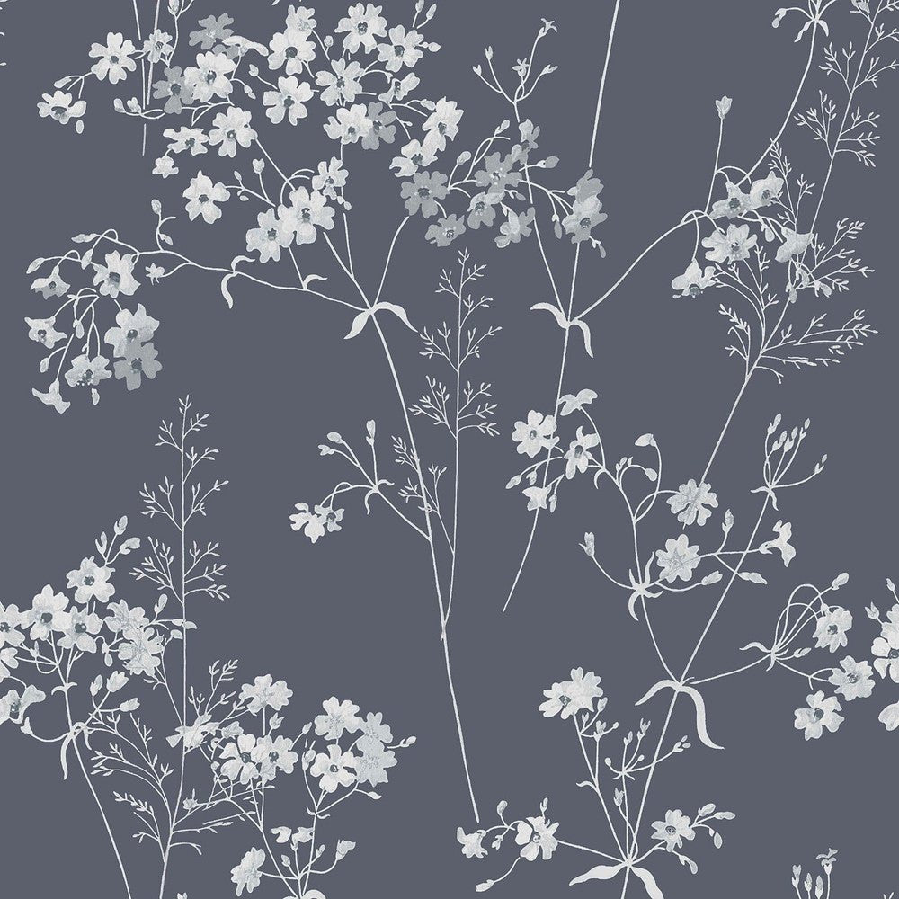 Leaf Wallpaper - Navy - Next - 120211 - Premier Wallcovering