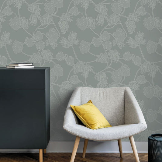 Leafit Eden Wallpaper - Black - Ted Baker - 13075 - Premier Wallcovering