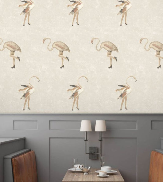 Legs Eleven Flamingo Wallpaper - Pink - Woodchip & Magnolia - WM - 066R - Premier Wallcovering
