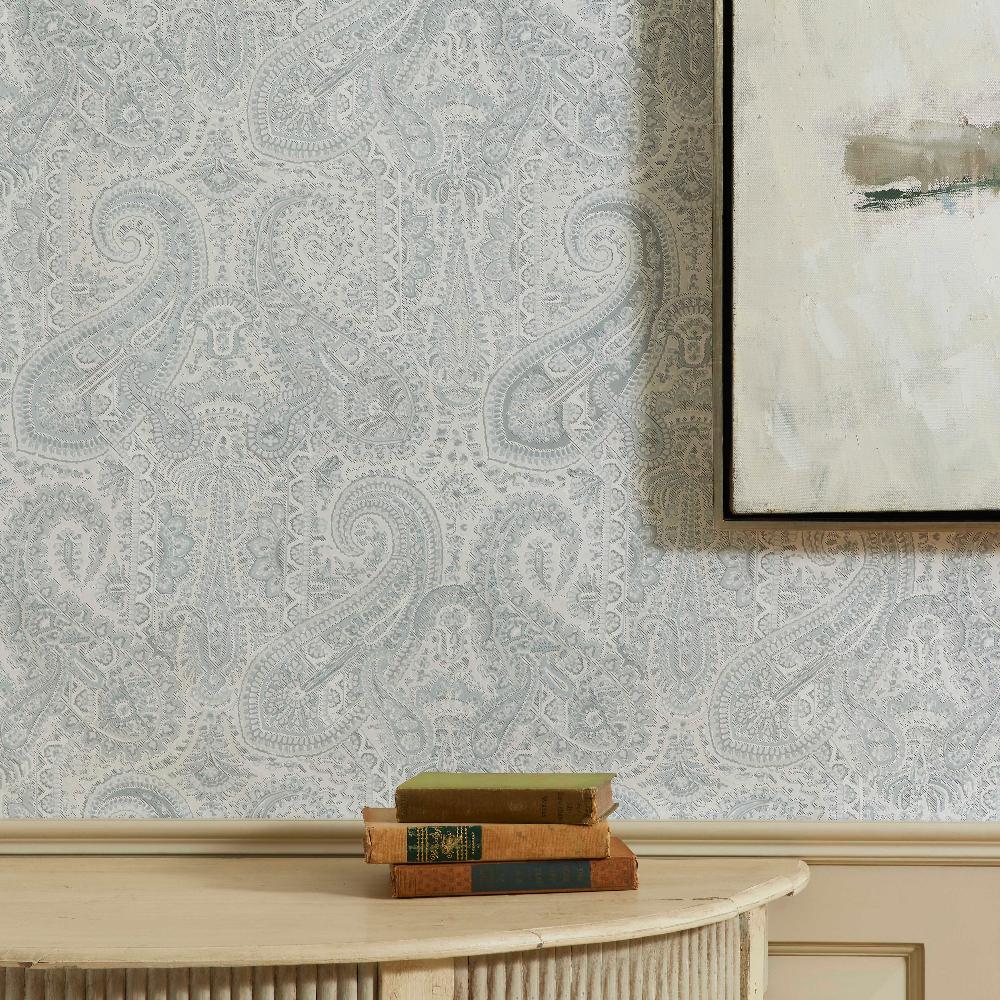 Leighton Wallpaper - Mist - Blithfield - 696-02 - Premier Wallcovering
