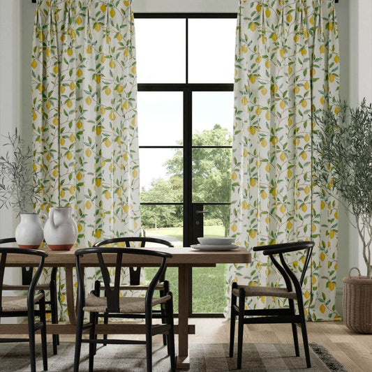 Lemon Tree Fabric - Lemon/Bayleaf - Morris & Co - 226909 - Premier Wallcovering