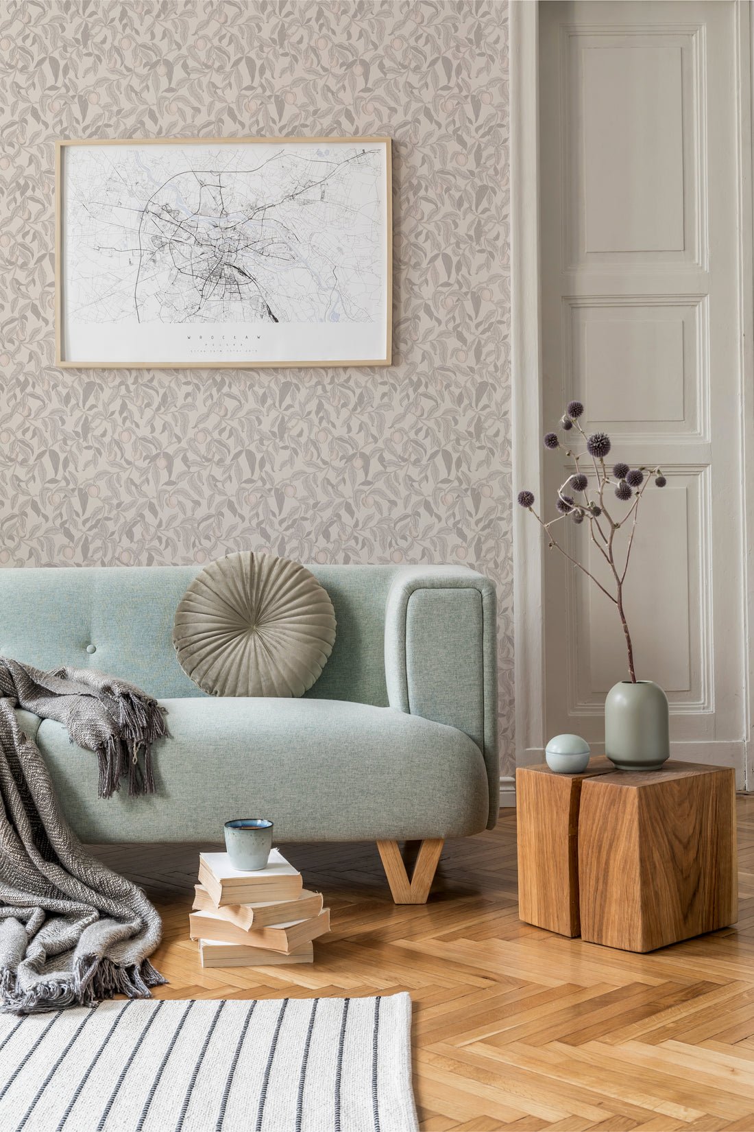 Lena Wallpaper - Ashen - Summer Gray - Premier Wallcovering