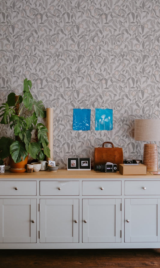 Lena Wallpaper - Ashen - Summer Gray - Premier Wallcovering