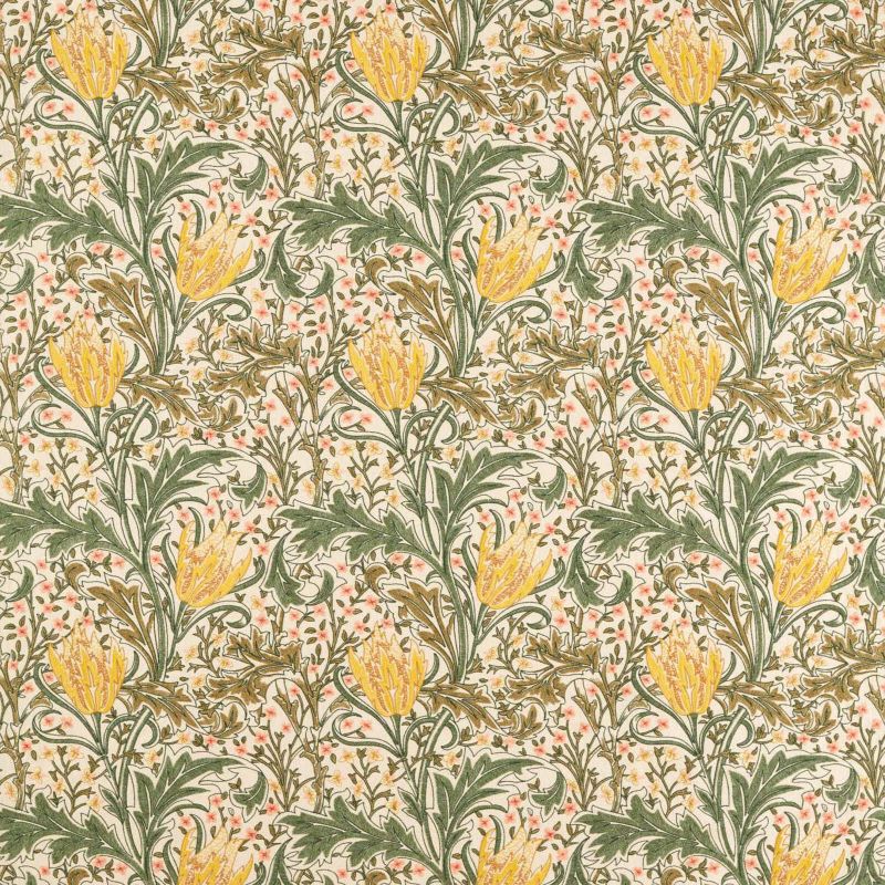 Lent Lily Embroidery Fabric - Forest/Cornflower Blue - Morris & Co - 237662 - Premier Wallcovering
