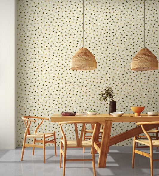 Leopard Dots Wallpaper - Pebble / Sage - NART112811 - Scion - Premier Wallcovering