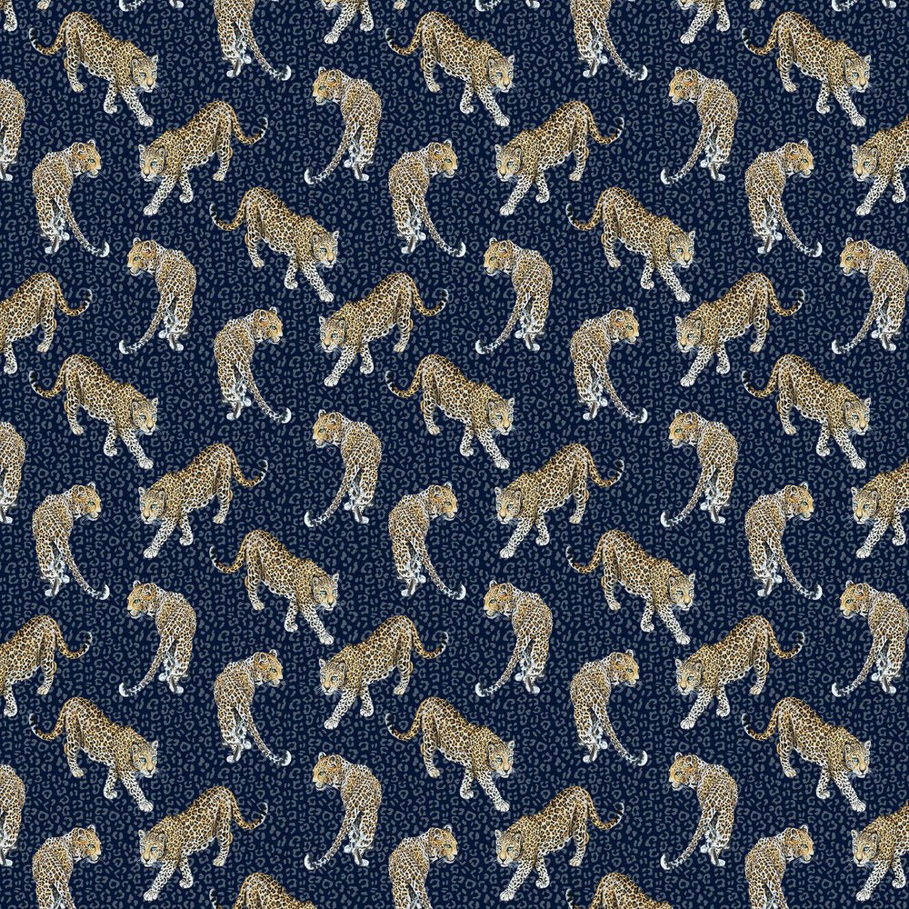 Leopard Wallpaper - Blue - The Graduate Collection - AB1LEOBLUE - Premier Wallcovering