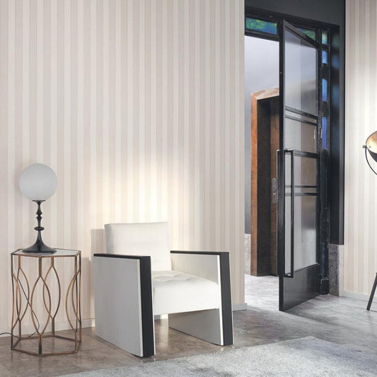 Les Rayures Louise Wallpaper - Blanc - Casadeco - 28880203 - Premier Wallcovering