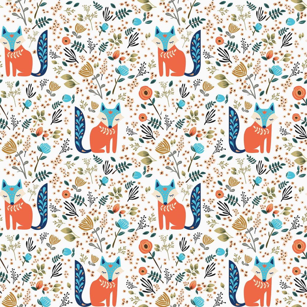 Let's Make A Den Wallpaper - Fox Orange & Sapphire Blue - Lust Home - LH900174 - Premier Wallcovering