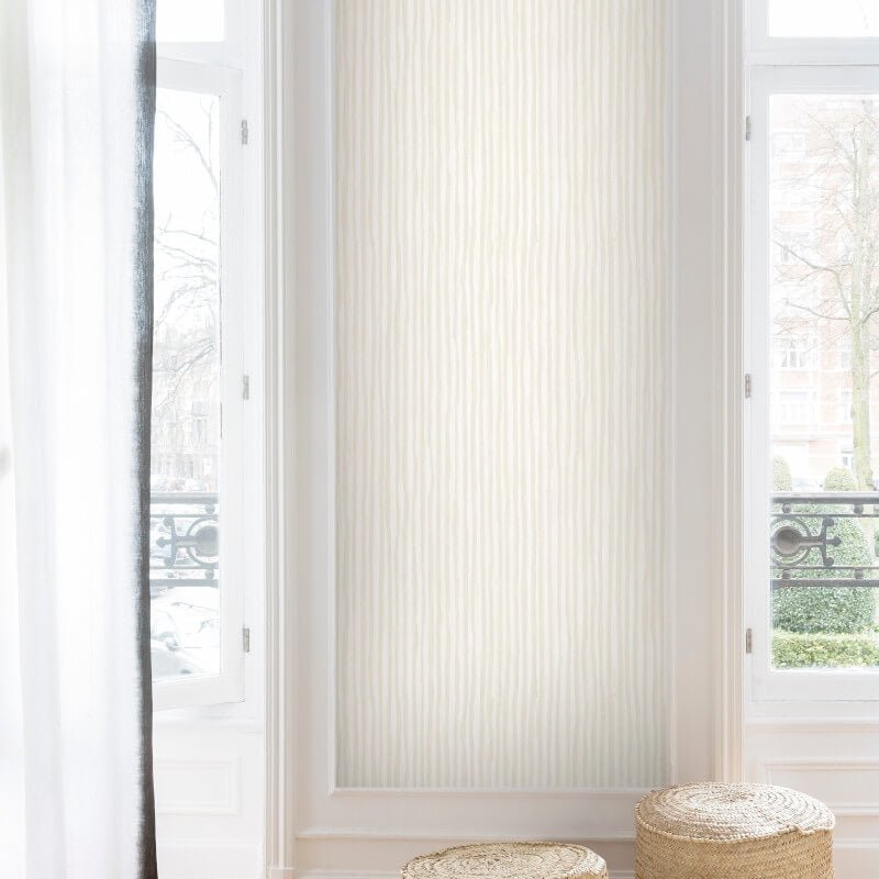 Level One Textured Stripes Metallic Wallpaper - Beige/Silver - SK Filson - LV1101 - Premier Wallcovering