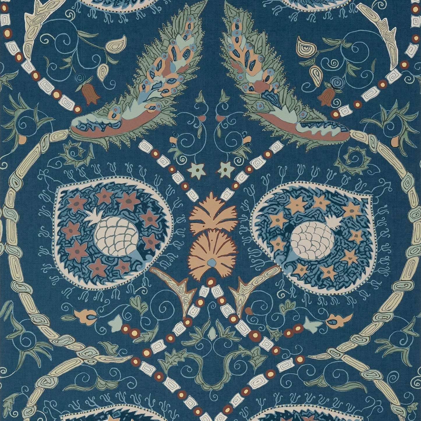 Lewis Wallpaper - Navy & Teal - Thibaut - T13217 - Premier Wallcovering