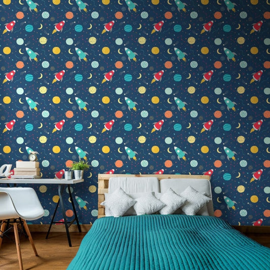 Lift Off Wallpaper - Ink/Scarlet - Hoopla Walls - HWA1305W - Premier Wallcovering