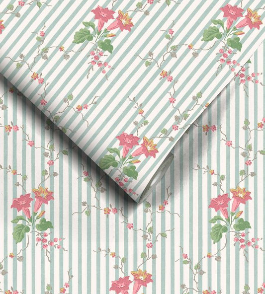 Lilibet Wallpaper - Duckegg - Woodchip & Magnolia - WM - 479 - 01R - Premier Wallcovering