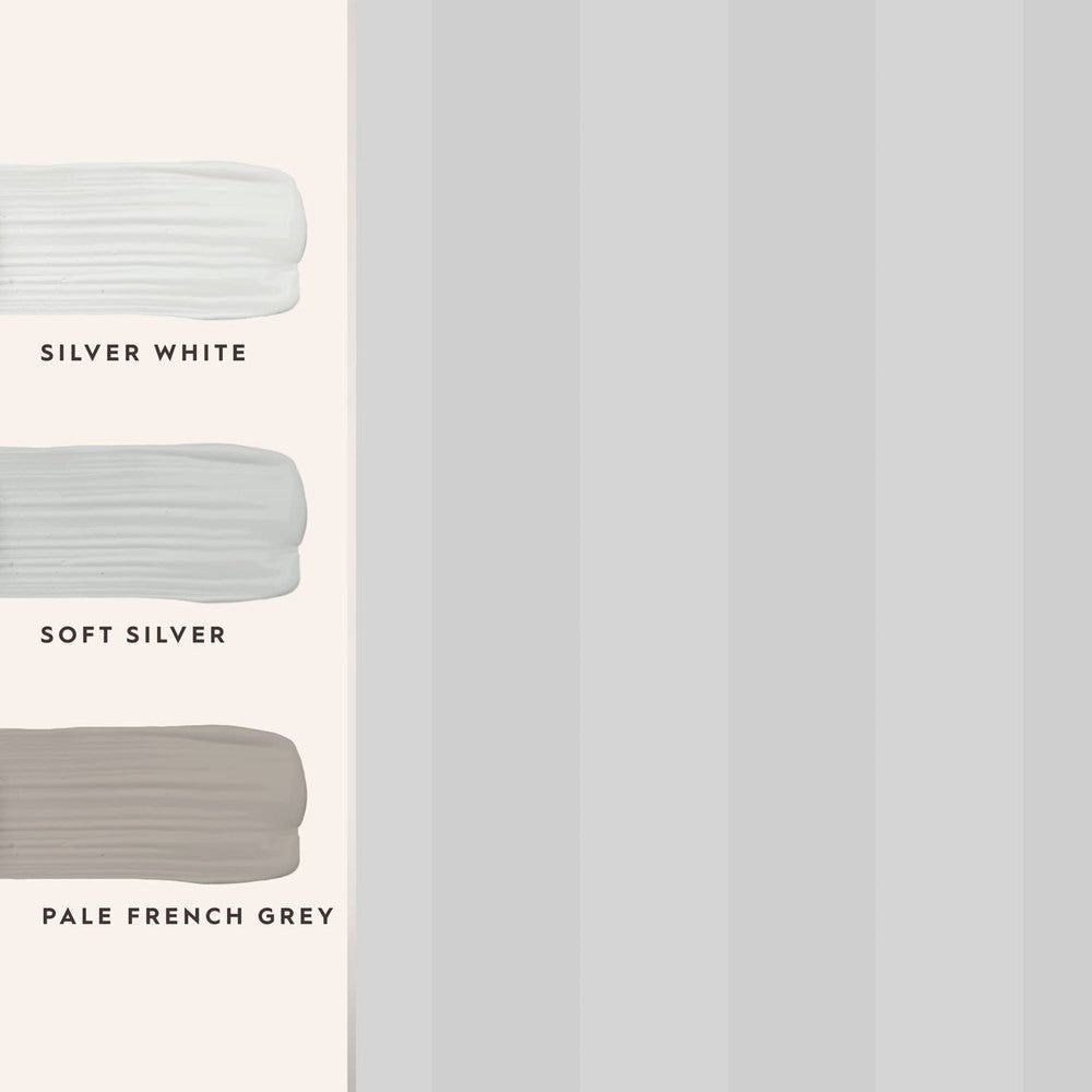 Lille Pearlescent Stripe Wallpaper - Silver - Laura Ashley - 113338 - Premier Wallcovering